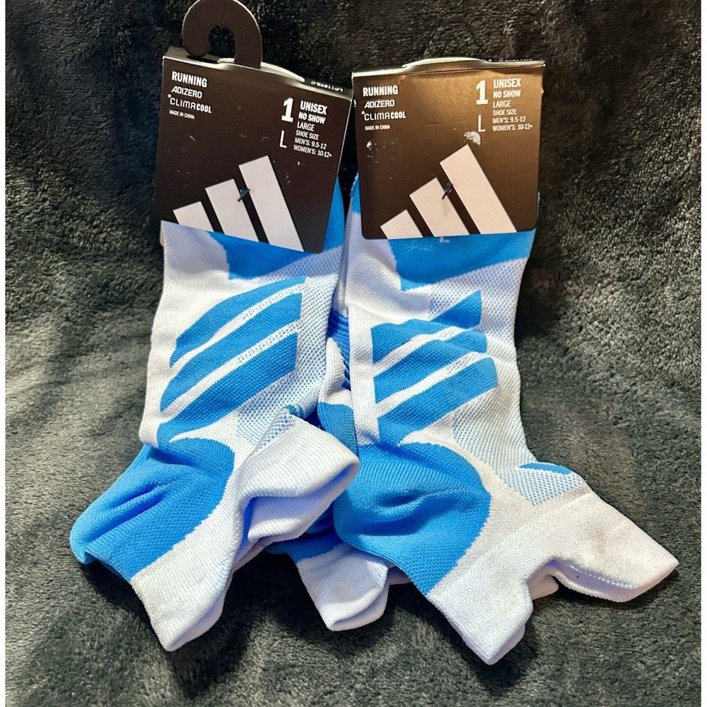 Adidas Adizero Lot 2 Climacool Running No Show Men's 9.5-12/Women's 10-12 Socks